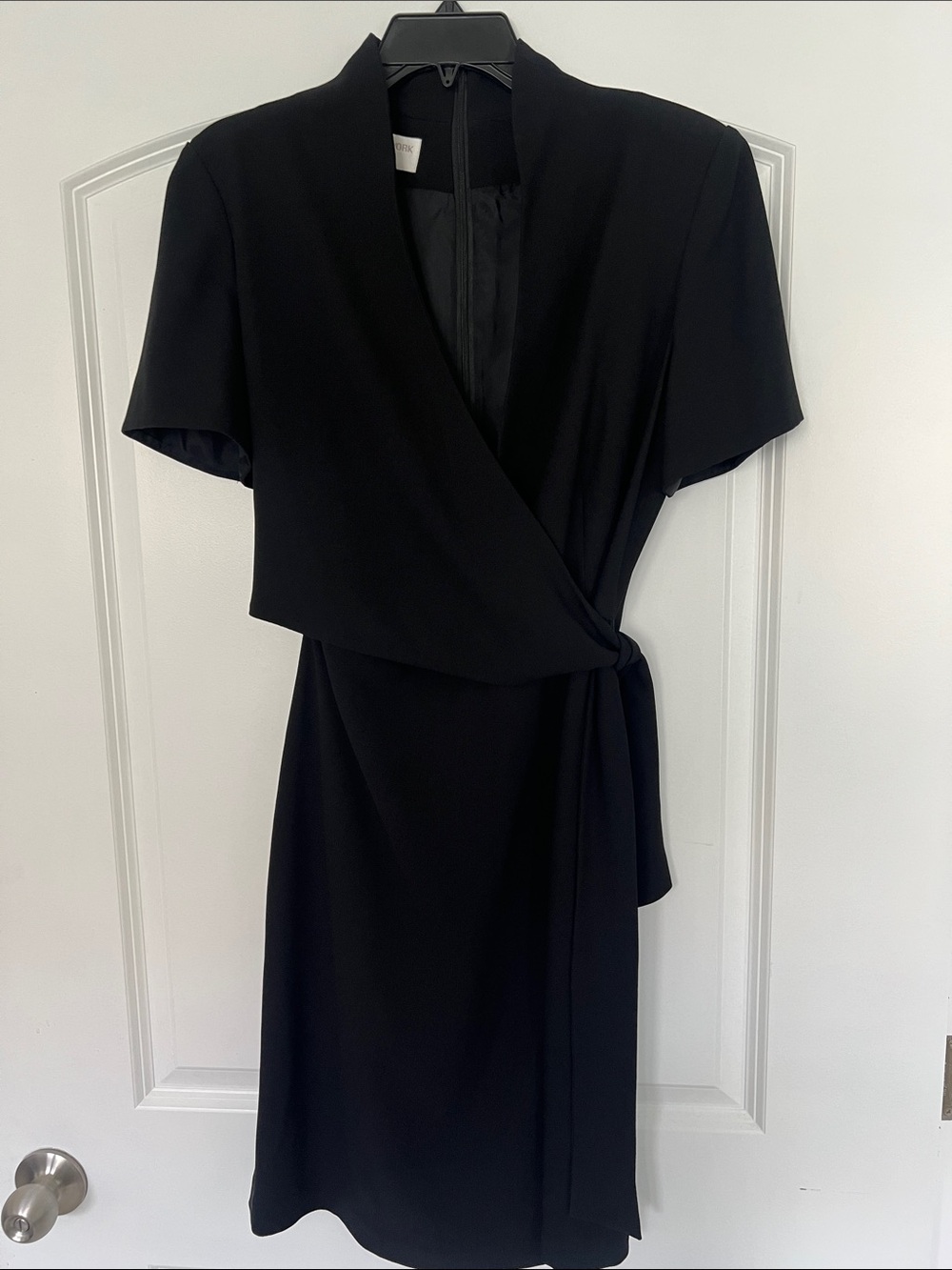 Classic Black Wrap Midi Dress